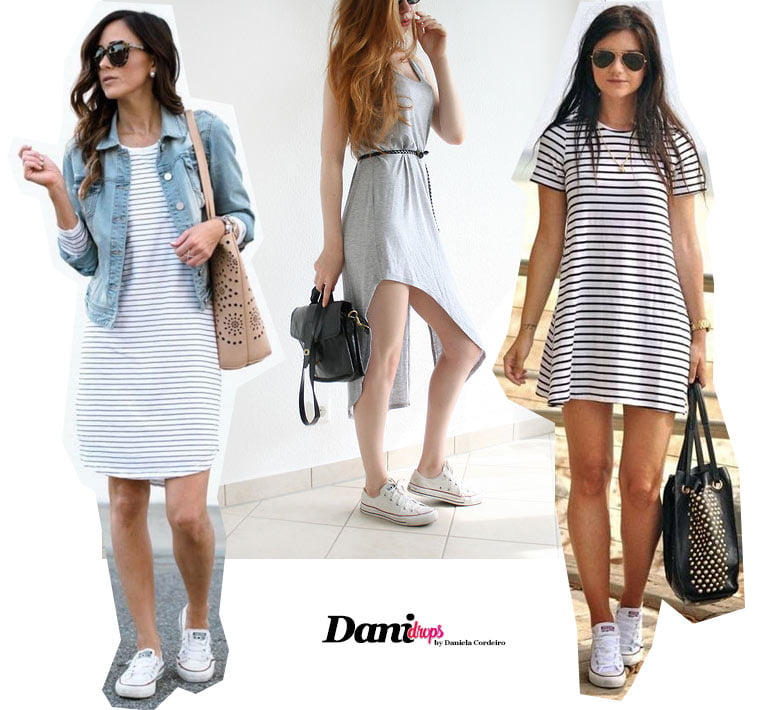 look with white sneakers and skirt
