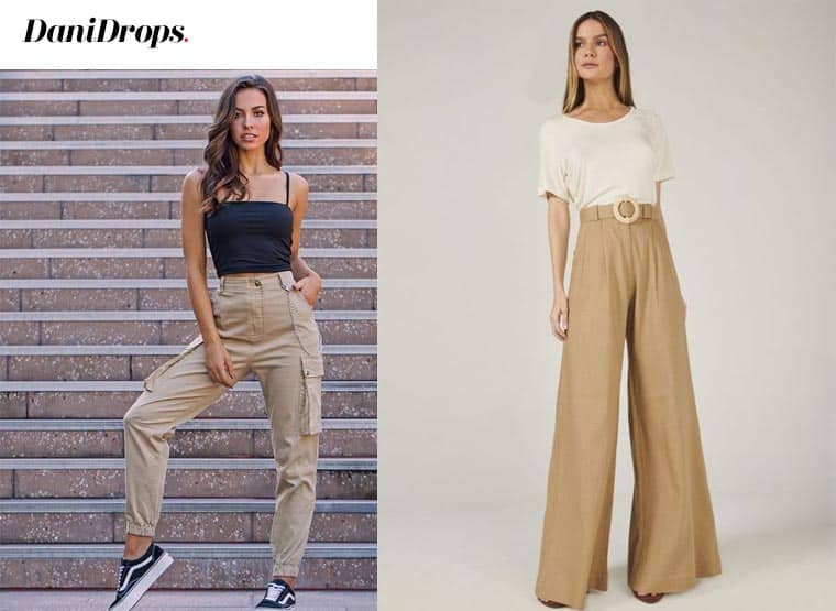 modelli di pantaloni beige