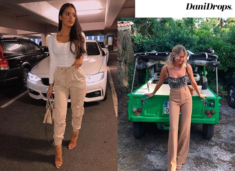 modelli di pantaloni beige
