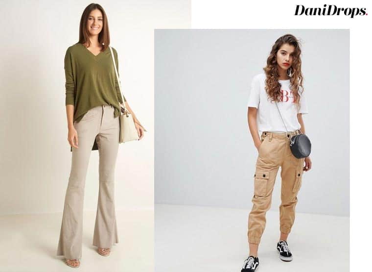 modelli di pantaloni beige