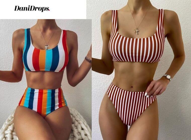 striped bikini