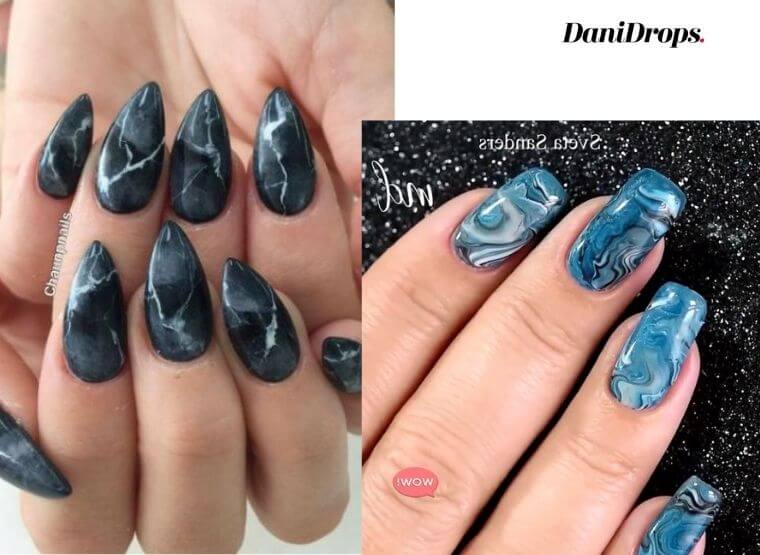 Marble colored nails