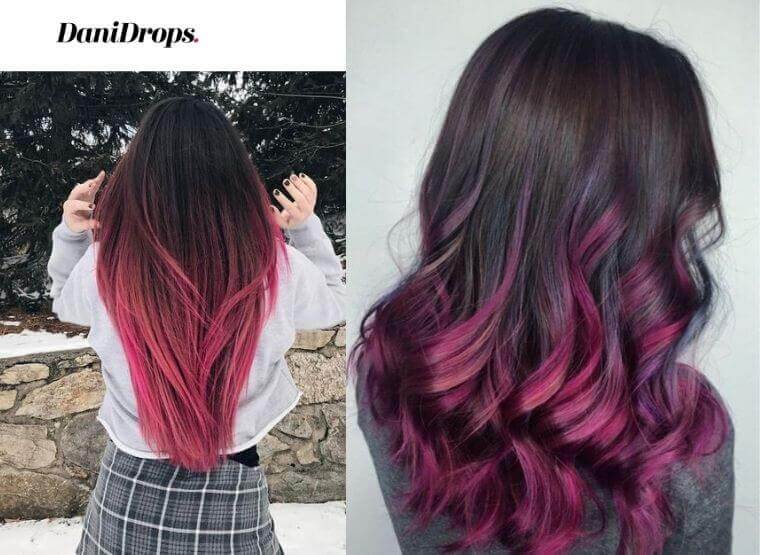 Colored hair at the ends