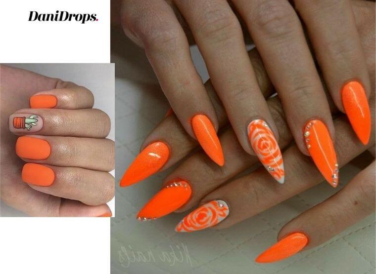 Nail color dark orange