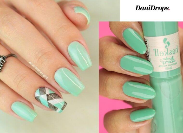 Mint green nail color