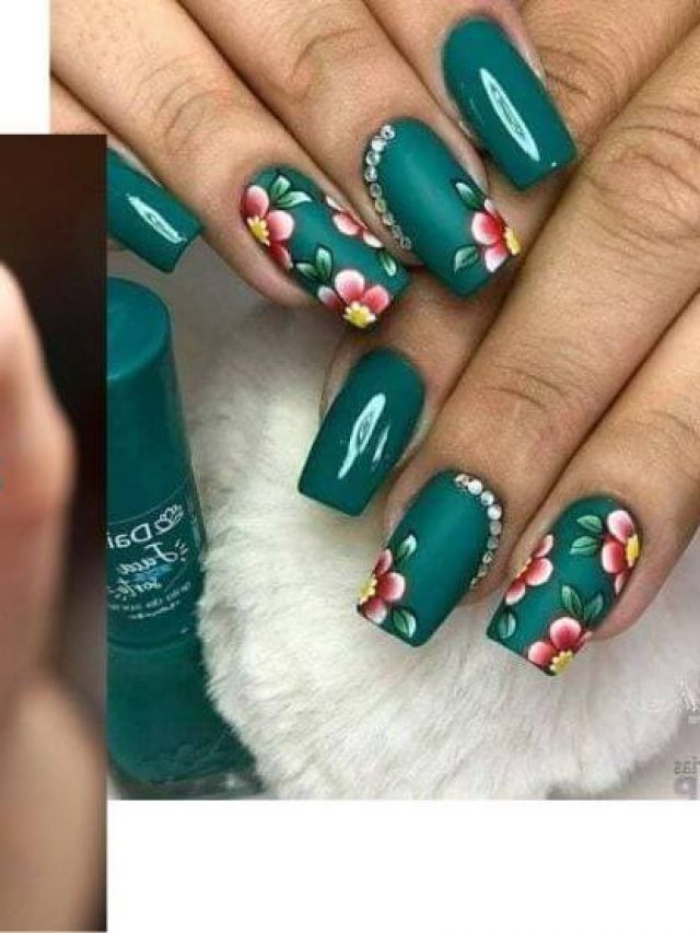 Green Decorated Nails Trend