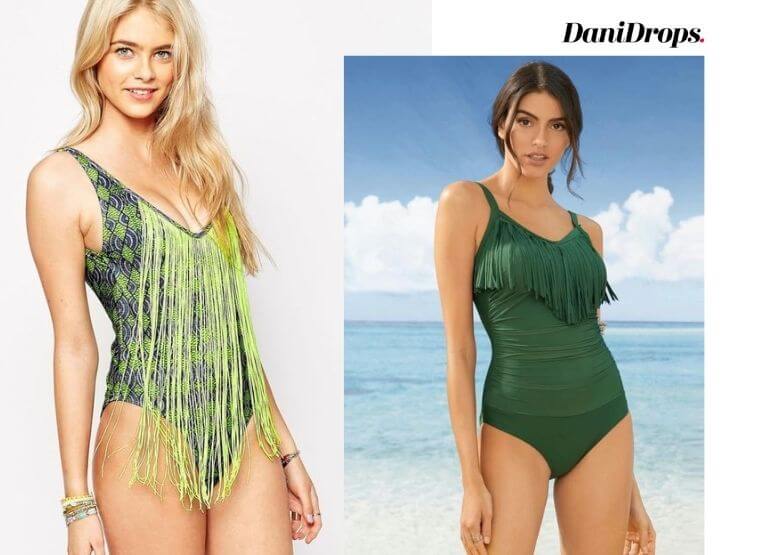 Swimsuit models with fringes
