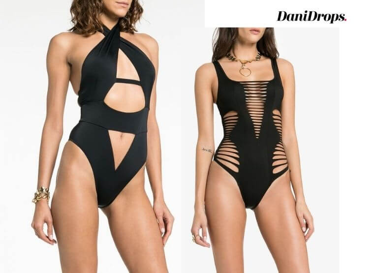 Swimsuit models with cutouts