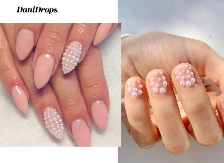 Nails with pearl details