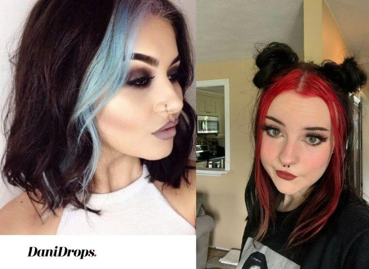 Colored hair with front streaks