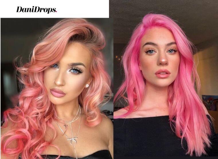 cabello de color rosa