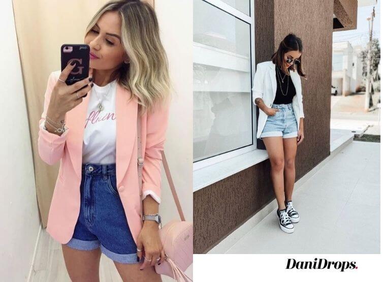 Looks with high waisted denim shorts