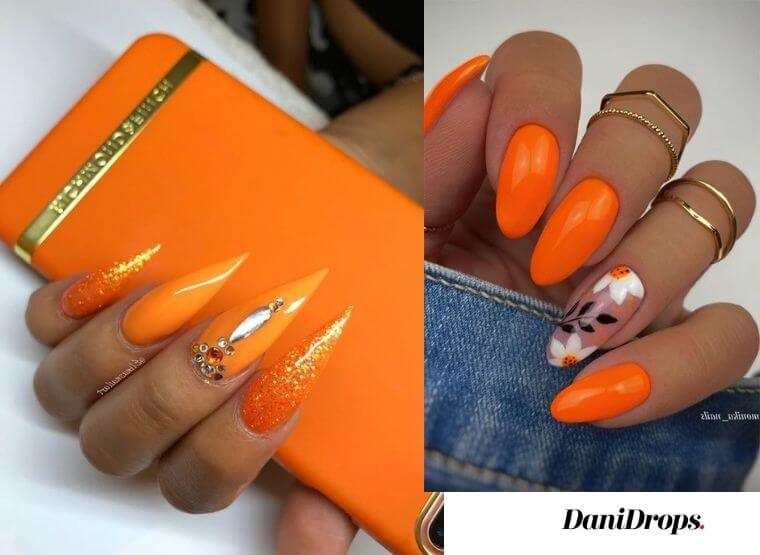 Nail color dark orange