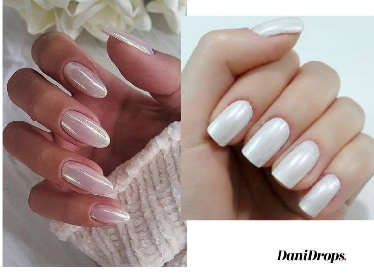 Pearl white nail color trend