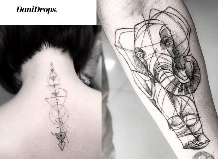 Tatuaje con diseños geométricos