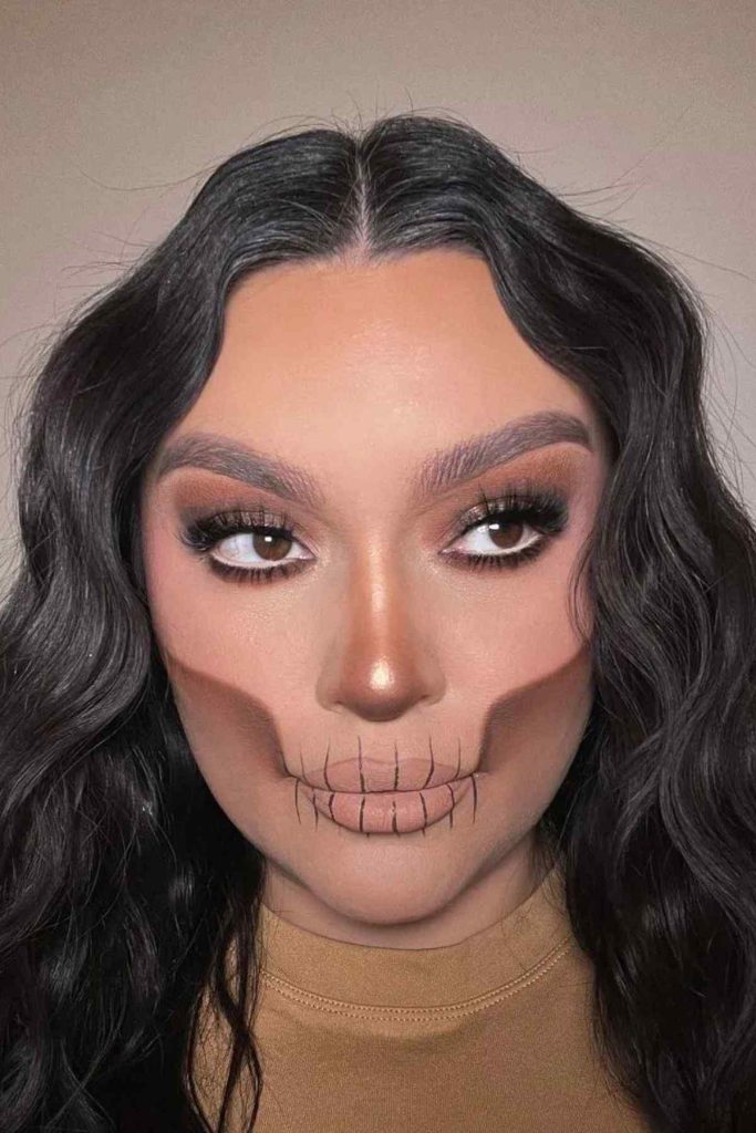 Crediti per il trucco di Halloween con teschio @sandijarquin Trucco di Halloween con teschio