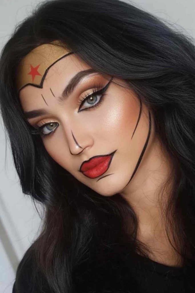 Trucco di Halloween di Wonder Woman Trucco di Halloween di Wonder Woman