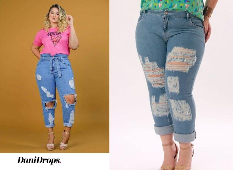 Destroyed Plus Size Jeans