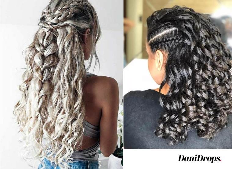 Hairstyle for Curly Hair with Braid