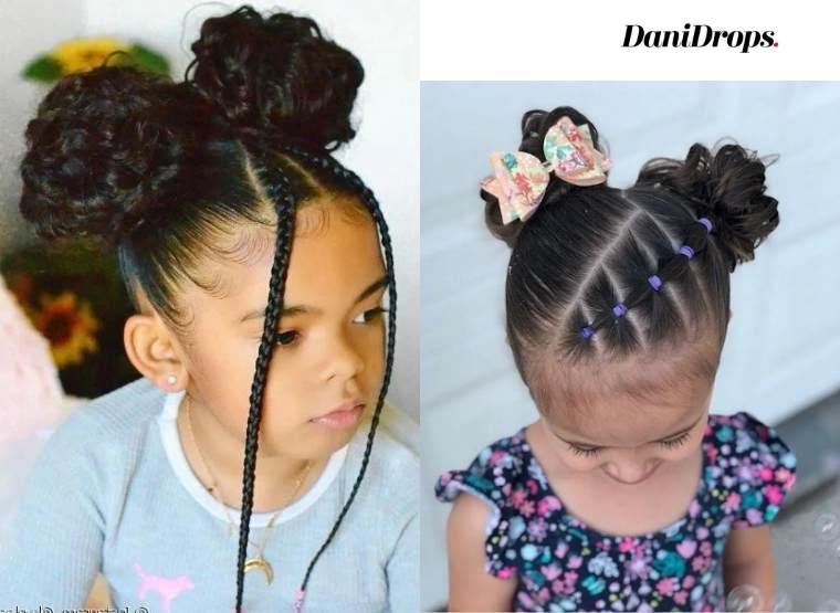 RÁPIDO E FÁCIL] penteado para cabelo cacheado com tranças / infantil 