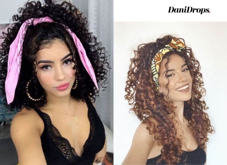 Hairstyle for Curly Hair with Bandana