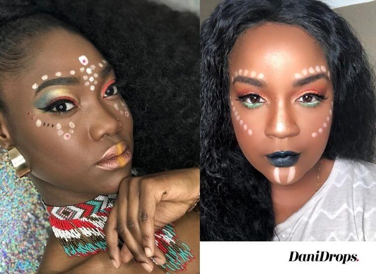 maquillage de carnaval pour les femmes noires