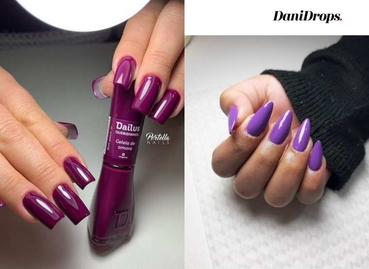Unghie in gel viola