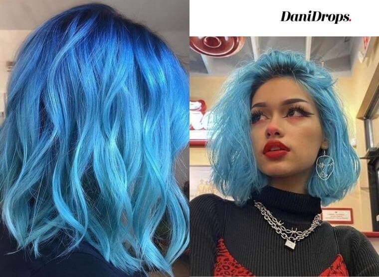 cor de cabelo azul
