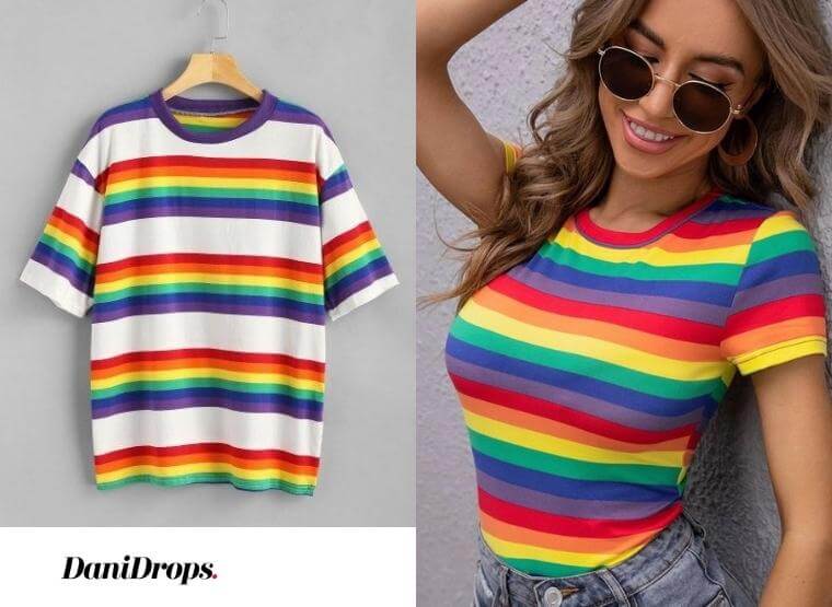 Camiseta cheap rayas arcoiris