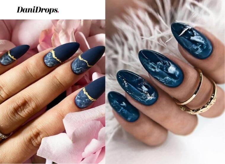 Blue decorated nail 2023