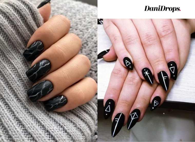 Color de uñas negro de 70 uñas decoradas el color negro de moda este año
