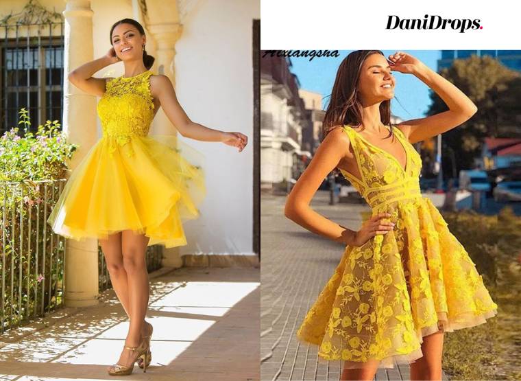 Vestido de dama de honor de amarillo 2023: vea 80 modelos hermosos elegantes