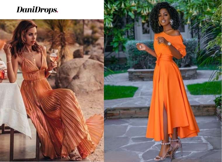 Vestido de dama de honor naranja 2023: vea más de 100 vestidos de dama de  honor naranjas
