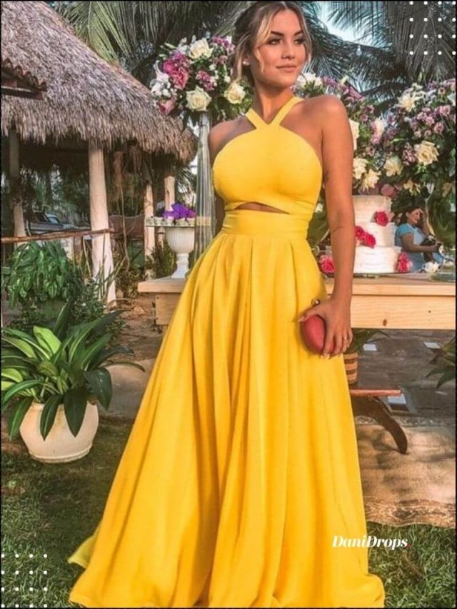 Vestido de Madrinha de Casamento Longo Amarelo – Você vai amar