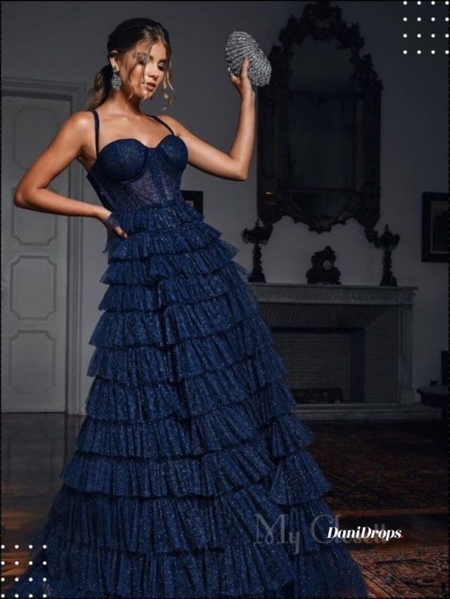 Long Bridesmaid Dress – 10 navy blue models
