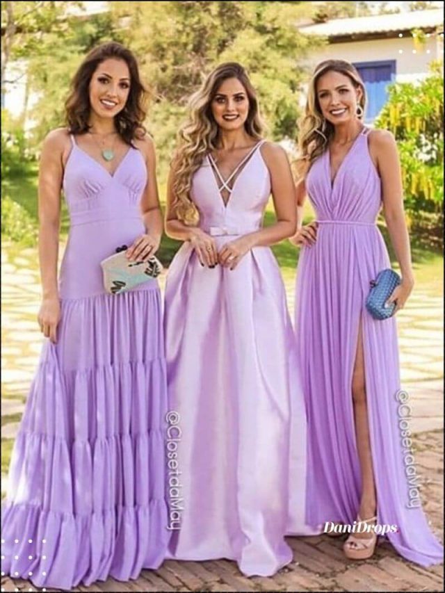 Vestido De Madrinha De Casamento Lilás 2023 Veja Os Melhores 0953