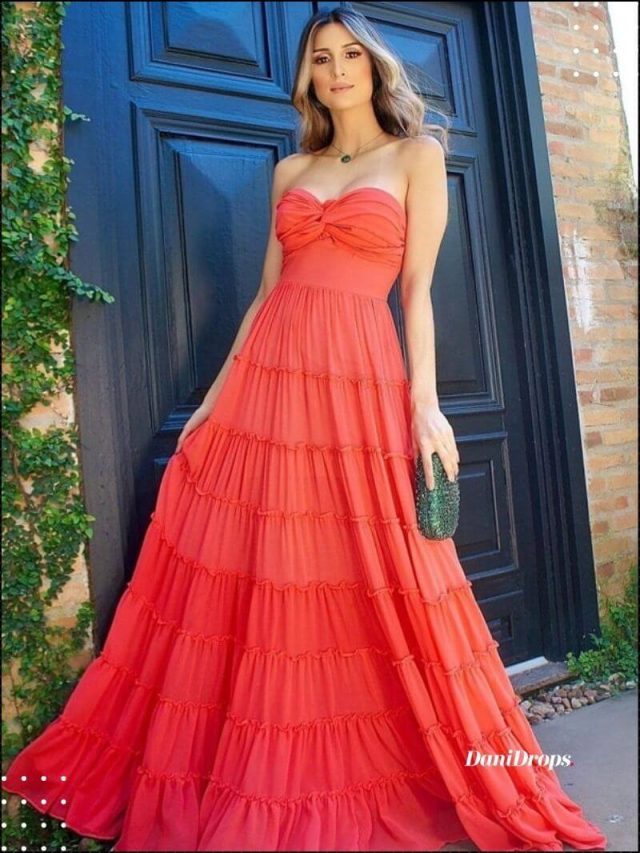 Vestido de Madrinha de Casamento – 10 Modelos laranja incríveis