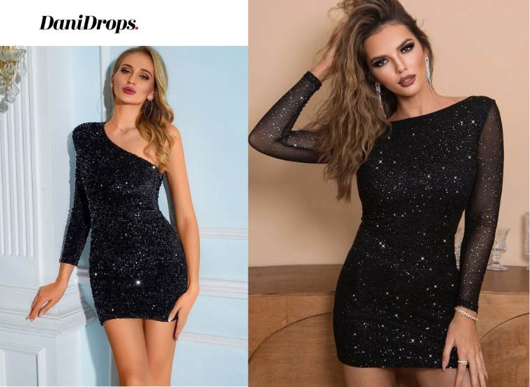 Dress with Glitter - Mira más de 80 de vestidos largos, medianos cortos con glitter