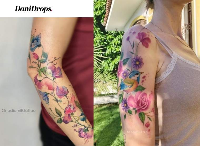 Get This Beautiful, Sensual and Feminine Tattoo of Flowers, Butterflies and  Mandalas, Show Everyone Your Sexiest Side - Etsy Norway