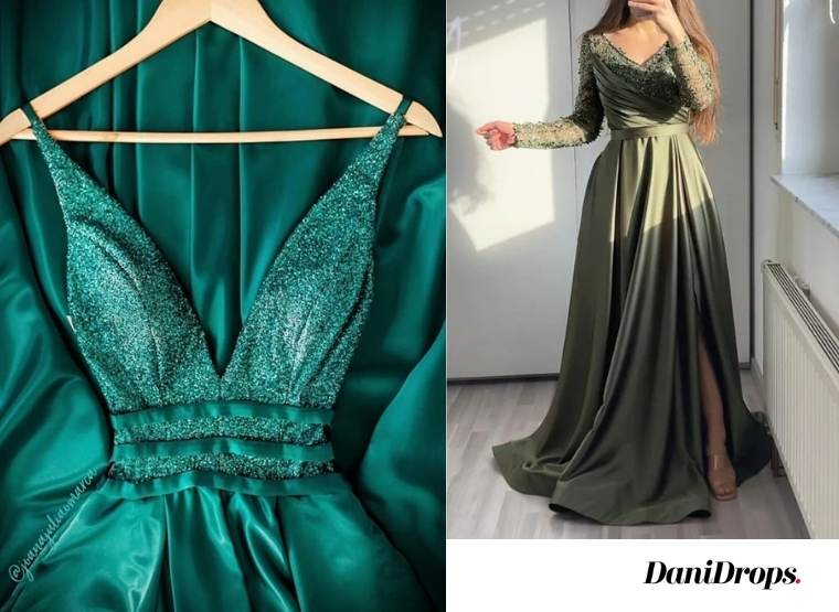 Vestido verde de dama de honor 2023: vea más de 100 modelos largos,  medianos y cortos