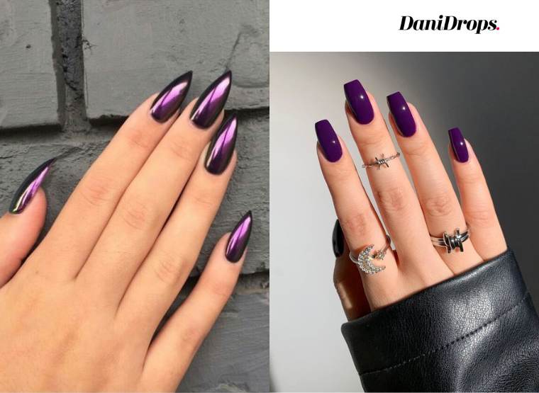 Purple nail decorated 2023