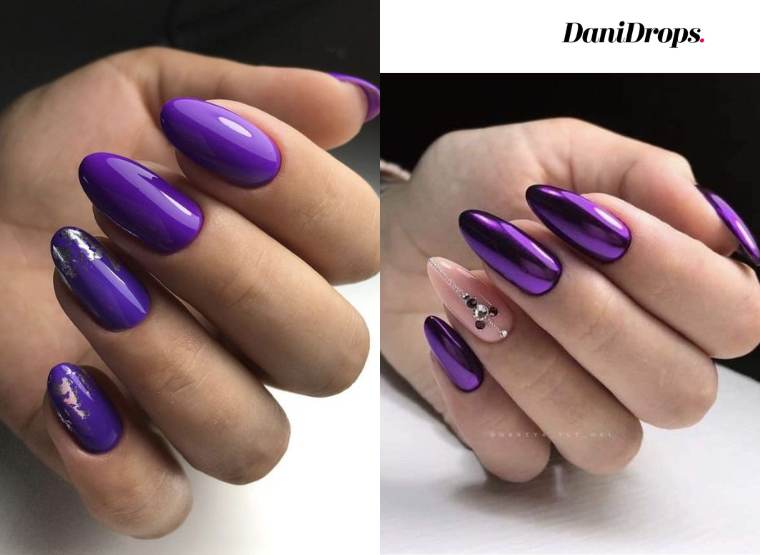 chiodo viola decorato ovale