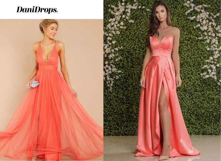 Vestido de dama de honor salmón 2023: vea más de modelos de vestidos de dama de honor color salmón