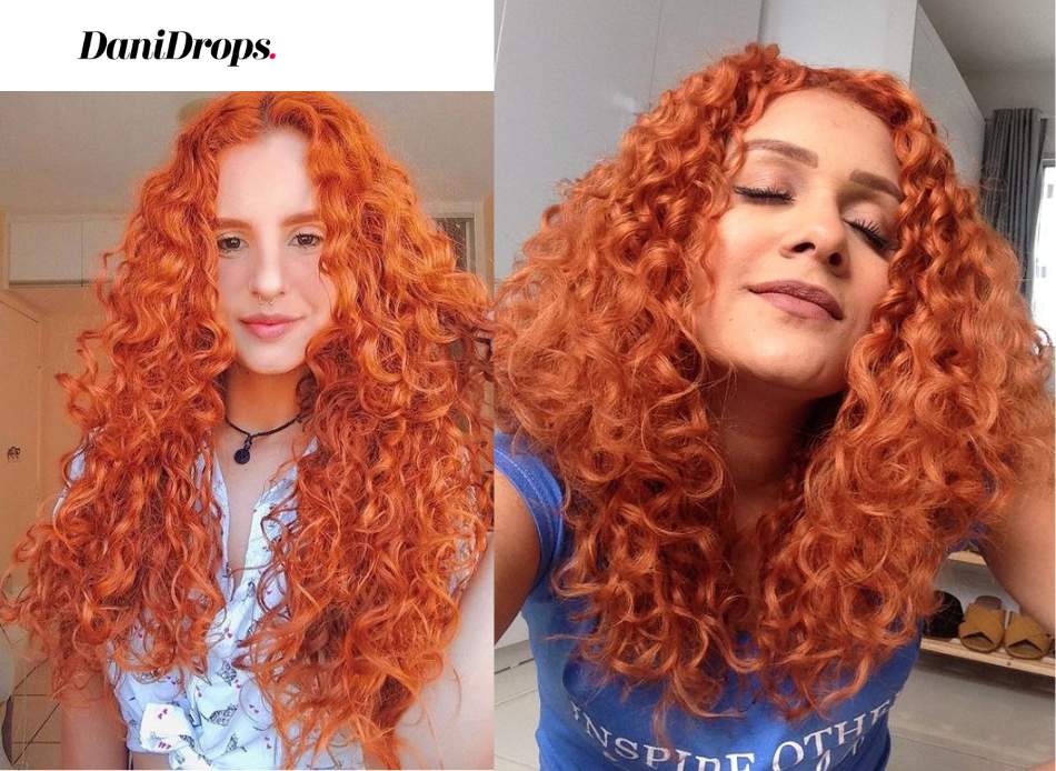 Orange red curly hair