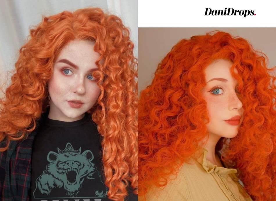 Orange red curly hair