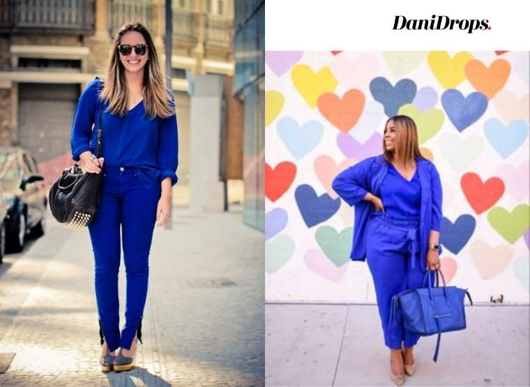 Look monochrome bleu cobalt