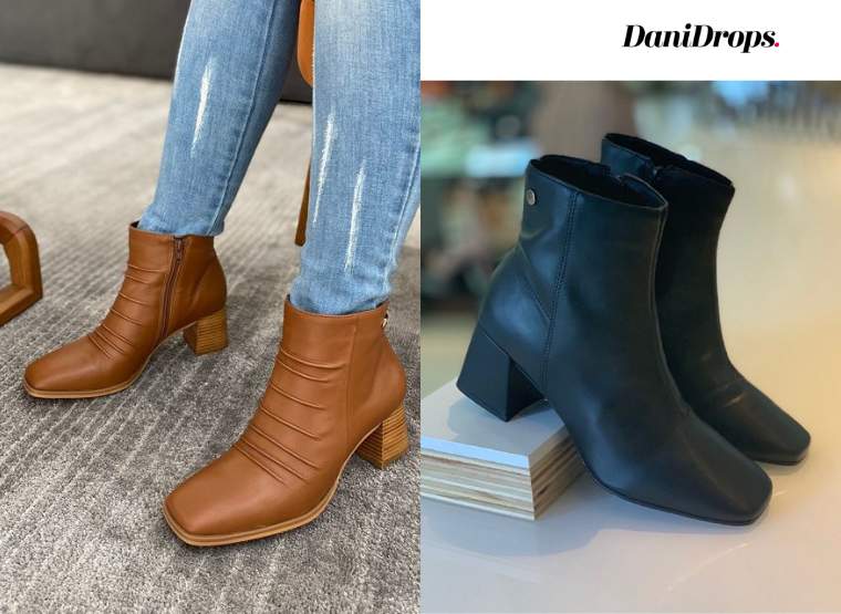 25 botas de punta cuadrada bota de punta cuadrada