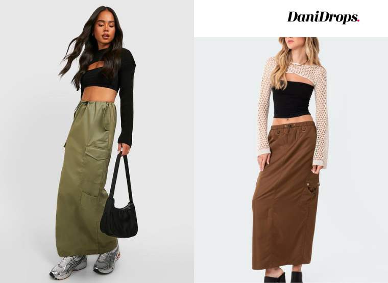 Una falda larga y múltiples looks: cómo combinarlas