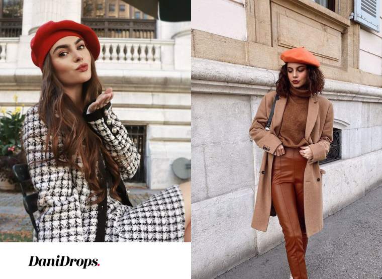 winter look with beret