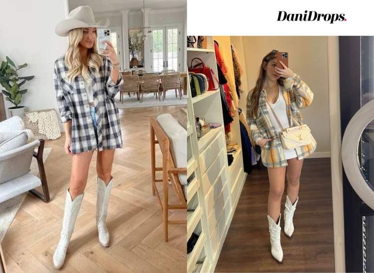 13 Stivali Western con camicie a scacchi Stivali western con camicie a quadri